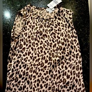 NWT tahari leopard print sleeveless blouse